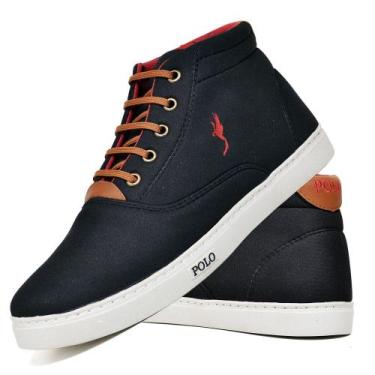 Imagem de Sapatenis Tenis Cano Alto Casual Masculino Botinha - Polo Blu, Preto, 