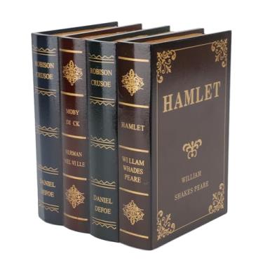 Imagem de Asixxsix Caixa de Armazenamento Decorativa Em Forma de Livro, Organizador de Bugigangas de Couro Sintético Vintage Com Compartimento Oculto para Joias, Fotos, Documentos, Decoração de (C)