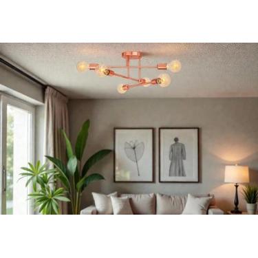 Imagem de Luminária de Teto Aranha Plafon Lustre Sputnik 6 Braços Dubai Industri