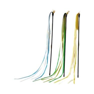 Imagem de Brinquedo Interativo Para Gatos Com Pena, Fita De Cetim E Varinha Com 