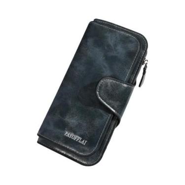 Imagem de Carteira Masculina Longa Com Zíper, Bolsa De Negócios De Couro PU De A