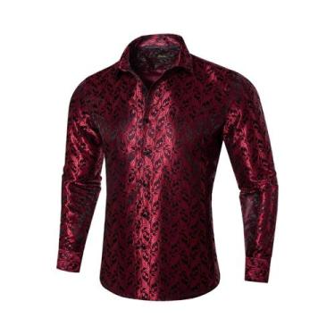 Imagem de Camisa De Casamento E Formatura Masculina De Luxo Em Poliéster Roxo Co