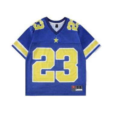 Imagem de Camiseta Casual Feminina De Verão Y2K Com Decote Em V, Estilo Retro Hi