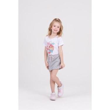Imagem de Conjunto Infantil Shorts Saia Florida Branco-Feminino