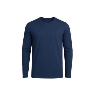 Imagem de Camiseta Masculina Manga Longa Dry Básica Lisa Proteção Solar UV Térmi