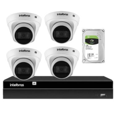 Imagem de Kit 4 Câmeras Intelbras VIPC 1230 D IP Gravador Digital de Vídeo NVR N