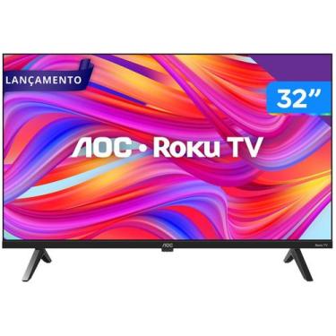 Imagem de Smart Tv 32 Polegadas Aoc Televisão Wi-fi Led Hd Sistema Roku, 32"