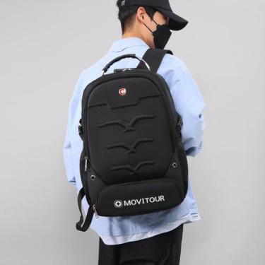 Imagem de Mochila Unissex Notebook com Cadeado, Entrada para USB/ Fone de ouvido