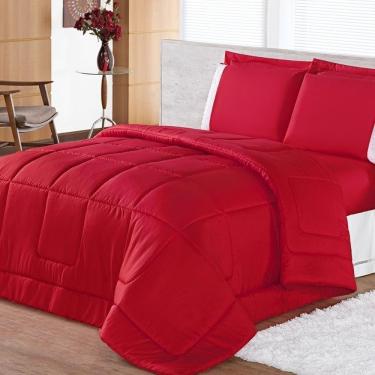 Imagem de Edredom Casal Queen Dupla Face 01 Peça Vermelho