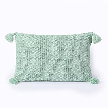 Imagem de Capa de Almofada Pompom Decorativa Tricot 60x40cm Com zíper Istambul