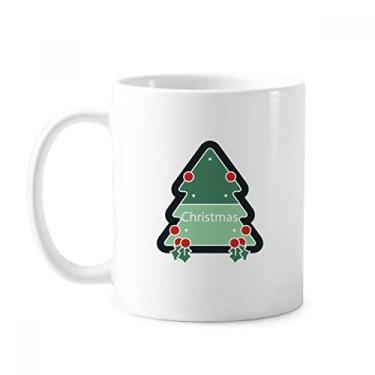 Imagem de Caneca de cerâmica cerâmica com ícone de árvore de Natal com desenho de Natal