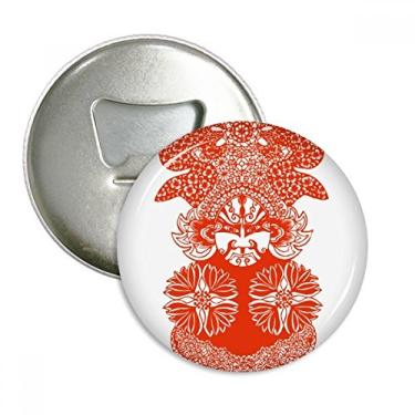 Imagem de Emblema multifuncional com ímã de geladeira e cabeça facial vermelha de Pequim e ópera de Pequim