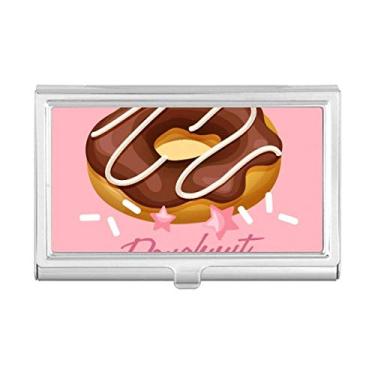 Imagem de Carteira de bolso para cartão de visita com rosquinha de chocolate com sobremesa ocidental