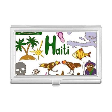 Imagem de Carteira Haiti Landscap Animals Bandeira Nacional Porta-cartões de visita