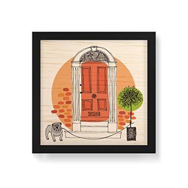 Imagem de Arte Maníacos Quadro Decorativo em Madeira Porta Dog - 30x30cm (Moldura caixa em laca preta)