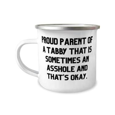 Imagem de Caneca Sarcasm Tabby Cat 355 ml, pai orgulhoso de um Tabby que é às vezes um, presente para amantes de gatos, presente de amigos, para gato Tabby