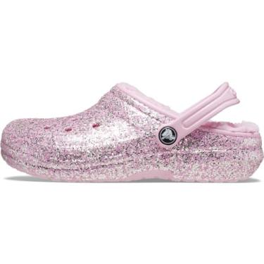 Imagem de Sandália crocs classic lined glitter clog k flamingo - 34
