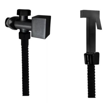 Imagem de Ducha Higiênica Quadrada C/derivação Em Metal Preta