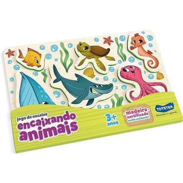 Imagem de Encaixando Animais (2 Modelos, Fundo do Mar e Savana), Toyster Brinquedos, Colorido