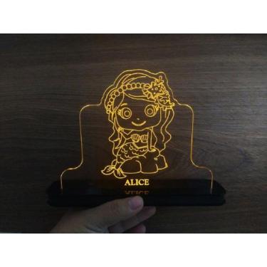 Imagem de Luminária Decorativa com LED Sereia - Hobbies do Ofício, Amarelo
