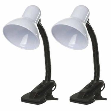 Imagem de Kit 2 unidades Luminaria De Mesa Articulavel Com Garra Presilha Sala T