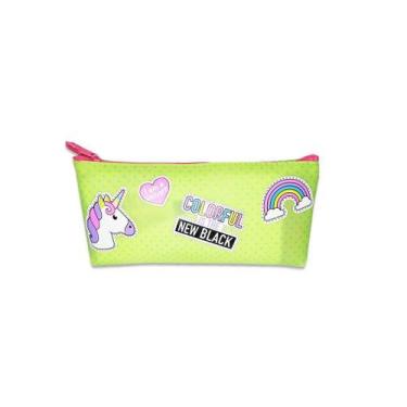 Imagem de Estojo Escolar Unicornio Silicone Colorful Infantil Verde - Clio
