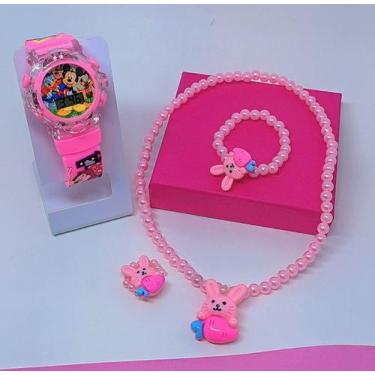 Imagem de Kit Relógio Digital Pisca Luz Led Colorido Toca Musica Disney +Conjunt