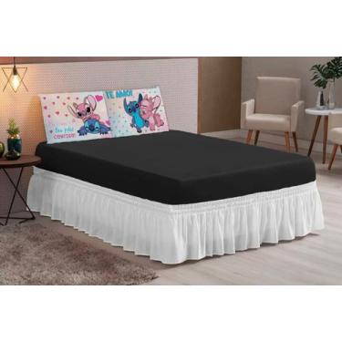 Imagem de Jogo De Lençol Queen 3 Peças Estampado Lillo Stitch - Theovitex, Preto