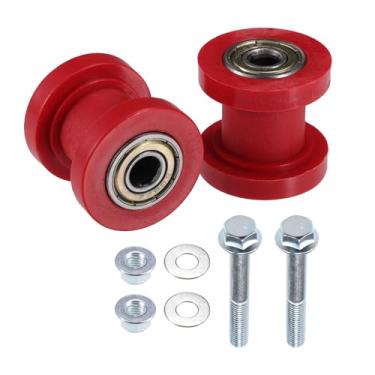 Imagem de Hihaha Tensor de polia de rolo de corrente com junta de porca de parafuso/tensor de guia de roda para motocicleta mini bicicleta ATV 125cc 140cc 160cc XR125 KLX110 Dirt Bike/Plástico durável 8 mm/2