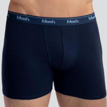 Imagem de Cueca Mash Boxer Longa em Algodão Plus Size 071.40, Marinho, XGG