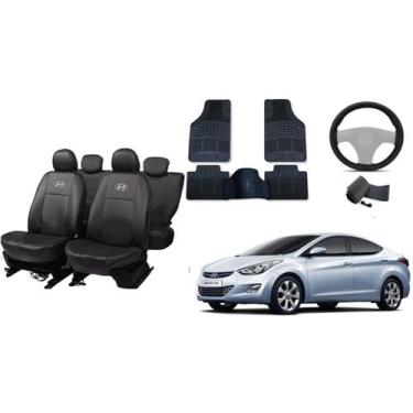 Imagem de Conjunto de Capas Elantra 11-14: Capa de Couro, Volante e Tapete - aer