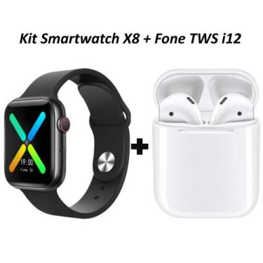 Imagem de Kit Relógio Inteligente Smartwatch Original com Fone TWS i12 - Alzza