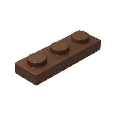 Imagem de Classic Brown Plates Bulk, 100 Piece Set, Compatible with Lego Parts: 1x3 Brown Plates