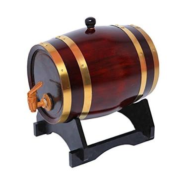Imagem de Dispensador de barril de uísque 10L Barris de envelhecimento de carvalho Decantador de barril de uísque doméstico para vinho, destilados, cerveja e licor (cor retrô)