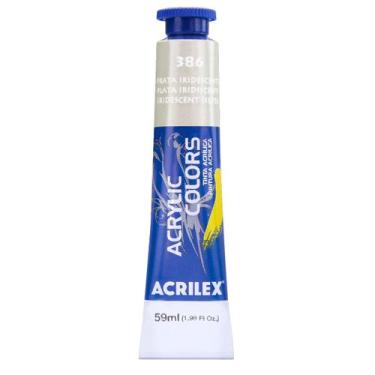 Imagem de Tinta acrylic colors acrilex 59ml escolha a cor, 386 - PRATA IRIDESCEN