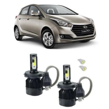 Imagem de Kit Super Led Farol Alto E Baixo H4 Hyundai Hb20 - Tech one Vx Vclear