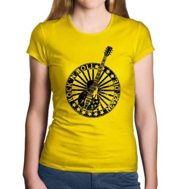 Imagem de Baby Look Algodão Rock n Roll Never Die Guitarra - Foca na Moda, Amare