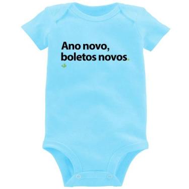 Imagem de Body Bebê Ano novo, boletos novos - Foca na Moda, Azul bebê, GG