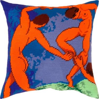 Imagem de Brvsk Kit de bordado para adultos e iniciantes — Dance by Henri Matisse 40.6 cm × 40.6 cm com design impresso claro e preciso em tela de algodão; inclui 2 agulhas, fios e tabela de leitura fácil