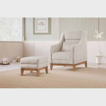 Imagem de Poltrona de Amamentação com Puff Áquila Nude