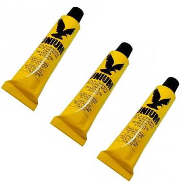 Imagem de Kit 3 Colas Unium P/ Remendo Frio P/ Câmara De Ar Bike Moto 15gr