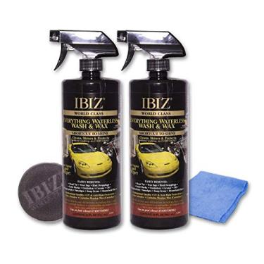 Imagem de IBIZ® – Lavagem e cera de carro sem água 1,8 kg – Feito nos EUA de qualidade com cera de carnaúba – fórmula não abrasiva com proteção contra chuva UV e ácido – Limpe e ilumine seu carro, SUV, caminhão, RV ou barco – Melhor valor
