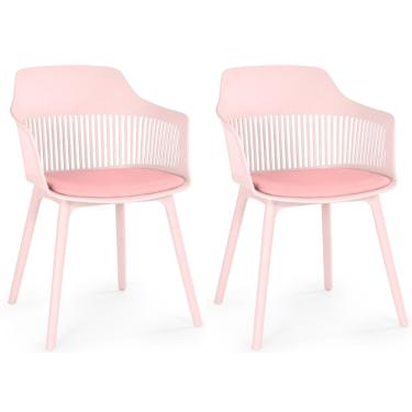 Imagem de Kit 2 Cadeiras De Jantar Estofada Marcela - Rosa