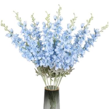Imagem de Flores artificiais ICBOX Delphinium Blue Larkspur 85 cm 8 unidades