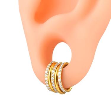 Imagem de Twolobes Anéis de septo de 5/10 peças, 16G/1,2*(6-8-10) mm Anéis de nariz de segmento CZ de aço inoxidável cirúrgico, brincos de argola de cartilagem clicker para torre, Daith, Tragus, padrão de