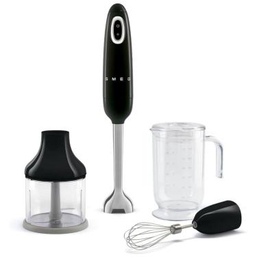 Imagem de Liquidificador Portátil SMEG 800ml: Copo Medidor, Tigela Picar, Batedor Arame, 5 Velocidades - Lâminas Inox, Design Italiano