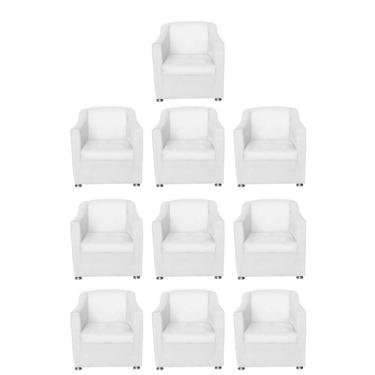 Imagem de Kit 10 Poltronas Bia Decorativa Reforçada Recepção Clínica Salão Sala De Estar Courino