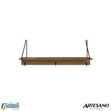 Imagem de Prateleira decorativa 3 ganchos 90cm 27894 várias cores - artesano, Ma