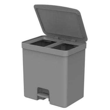 Imagem de Lixeira de Pedal Trium 20L Duplo Compartimento LX4250 - Ou, Chumbo