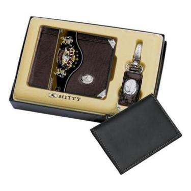 Imagem de Kit Carteira + Chaveiro Mitty Em Couro - M1Ch + P. Do
